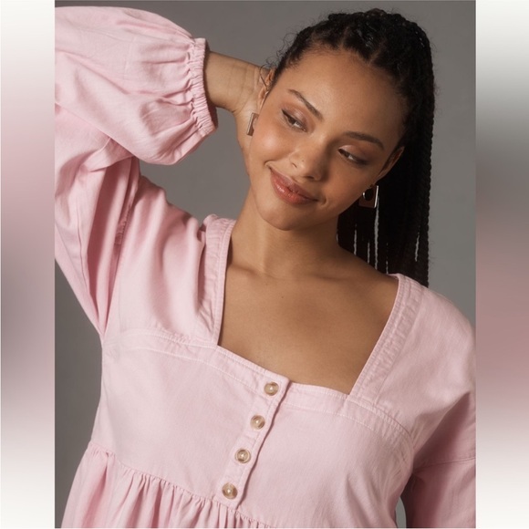 NWOT By Anthropologie Square Neck Babydoll Dress - Picture 5 of 8